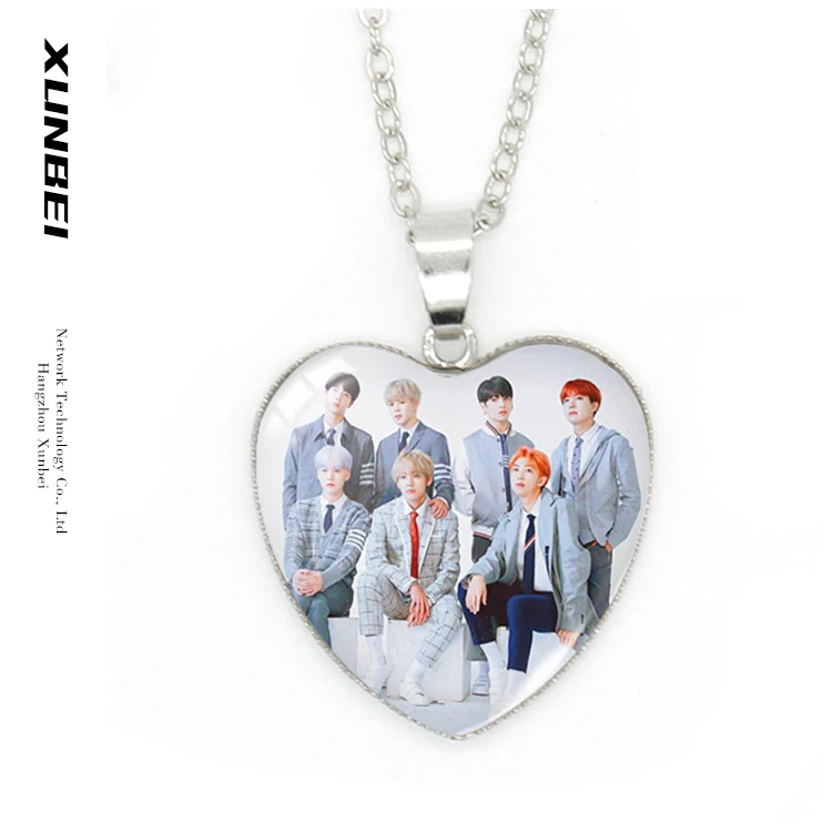 

2021 wholesale trendy Personalized Unisex Jewelry Korea KPOP Fashion US bts army picture Pendant necklace