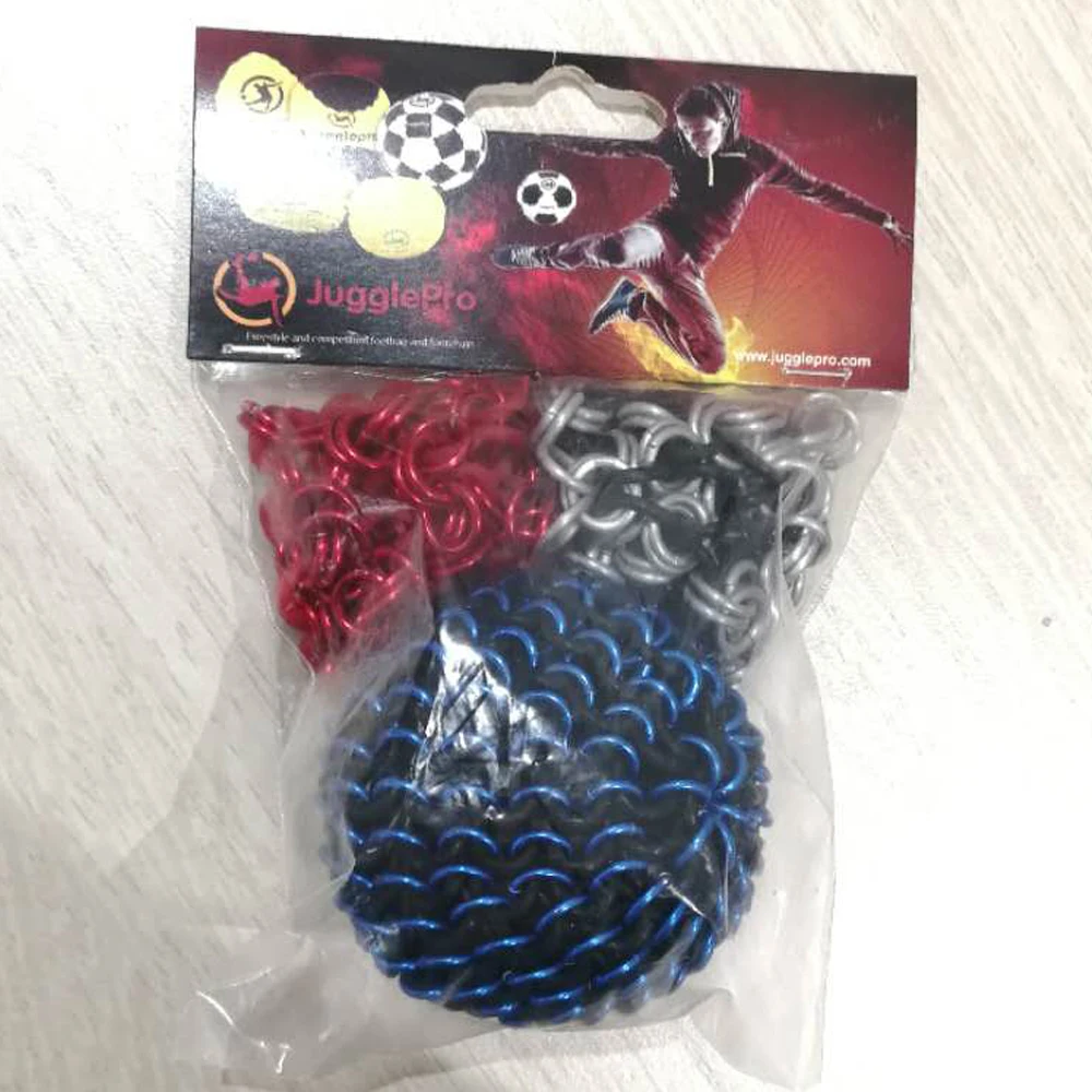 

Chainmail Aluminum Jump Rings & Rubber Ring Competition Footbag and Footchain