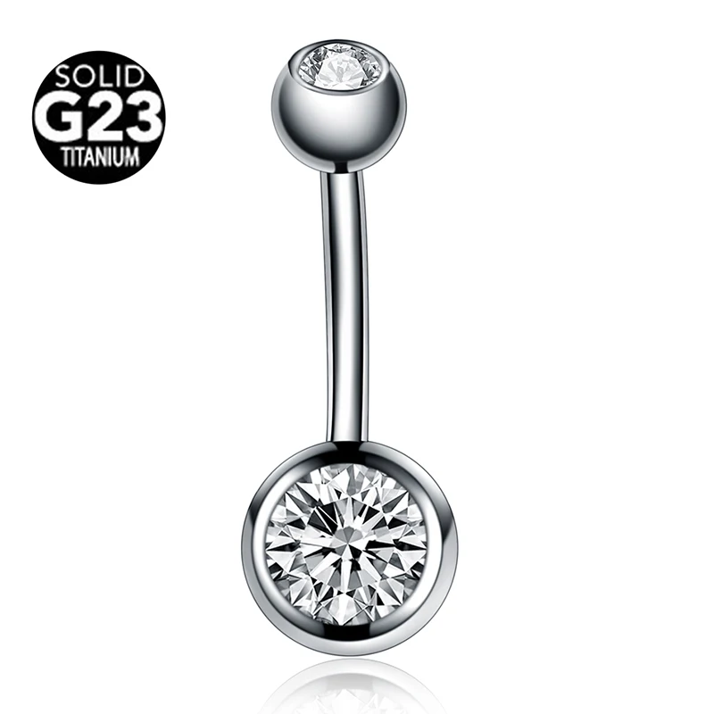 

G23 Titanium Crystal Gem Curved Barbell Belly Button Ring Sexy Navel Rings Charming Body Piercing Jewelry