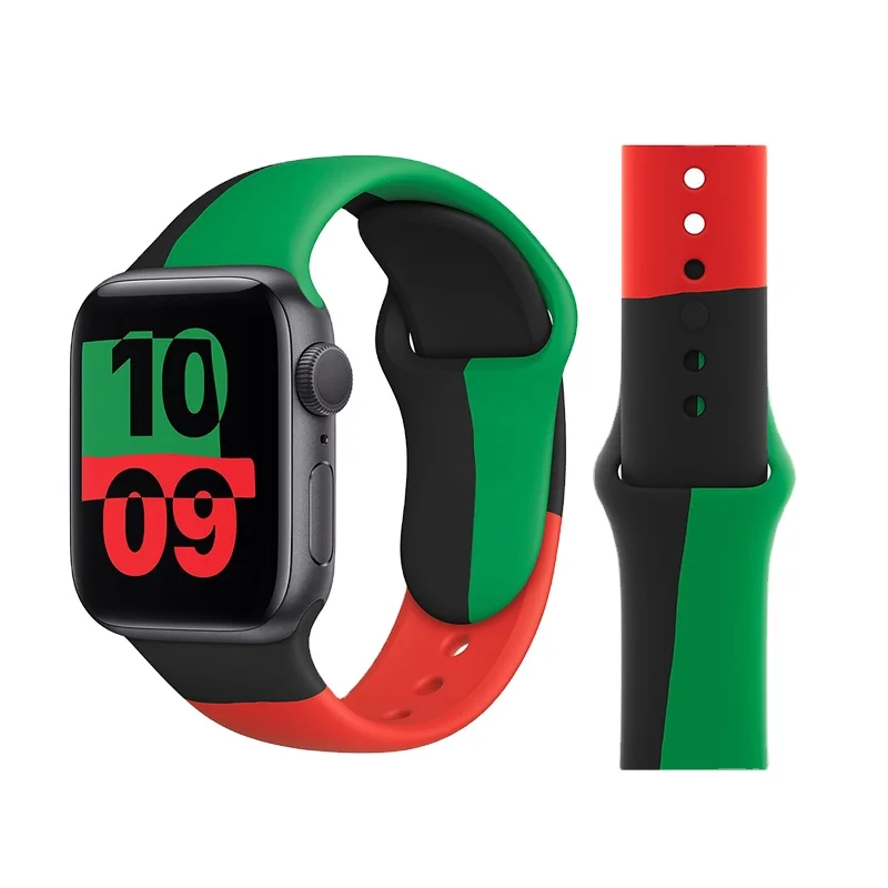

7 Colors For Apple Watch Band 38/40mm 42/44mm Rubber Belt Smartwatch Bracelet Black Unity Sport Silicone Strap