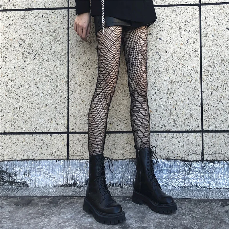 

High quality Plaid tights fashion nylon pantyhose sexy asia girl socks hosiery, Black,beige