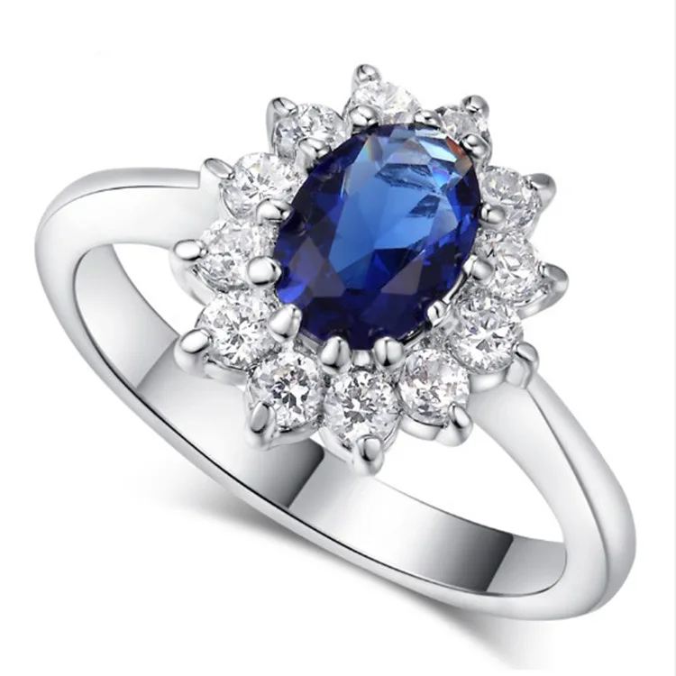 

Natural CZ gemstone custom classic design wedding rings handmade women rings, As the picture