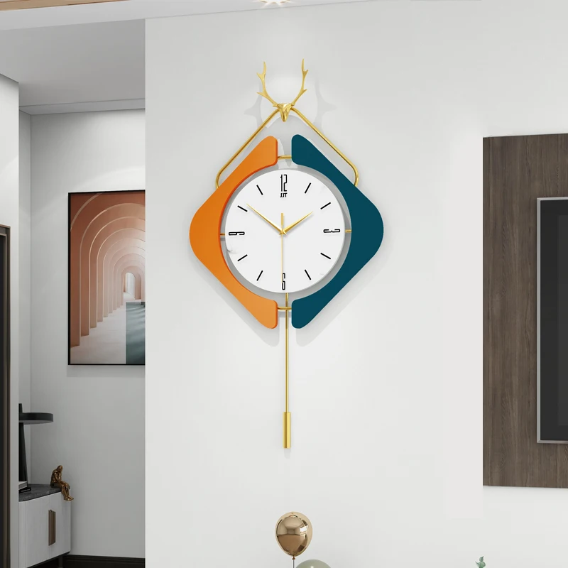 

Newly Design Nordic Pendulum MDF Wall Clock Modern Home Office Wall Decor Clocks