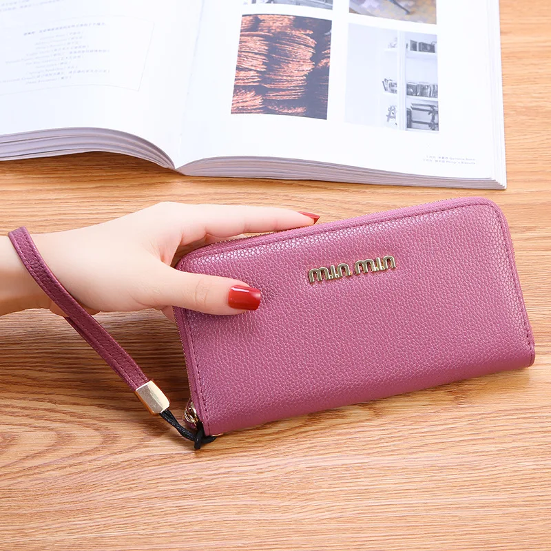 

Hot selling Long Clutch Wallet Large Capacity Wallets Female Purse Lady Purses rivet Phone Pocket Card Holder women wallet