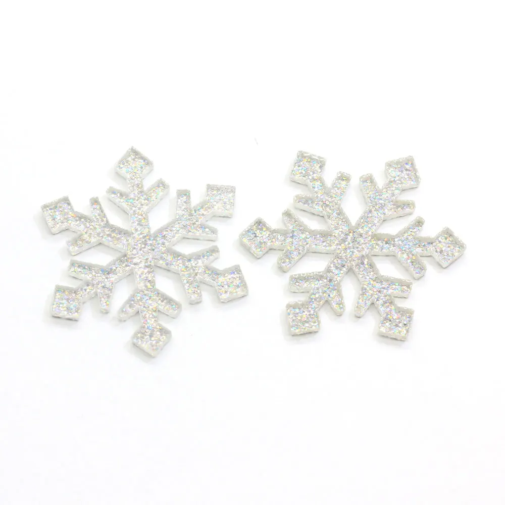 Kawaii Resin Snowflake Flatback Cabochon Beads Christmas Ornament for DIY Hair Bow Center Accessories