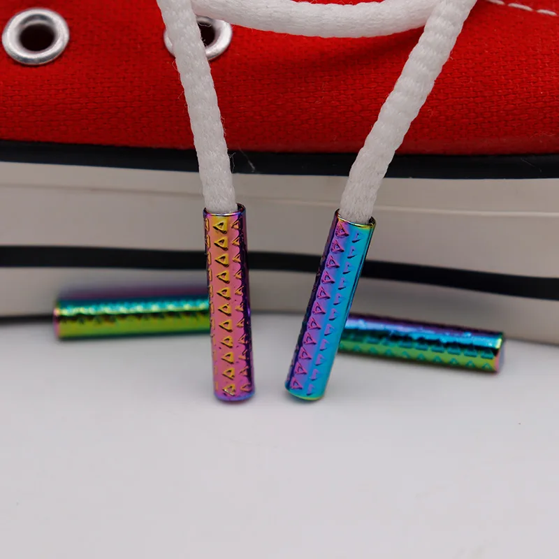 

Coolstring Manufacturer Custom Logo Round Shoelace Sneaker Cyan Pink Blue Gradient Metal Head Aglets