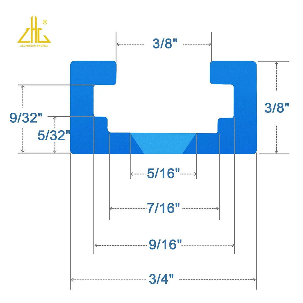 Ttrack Aluminum 36 Inch Double Cut Profile Universal Frosted Surface