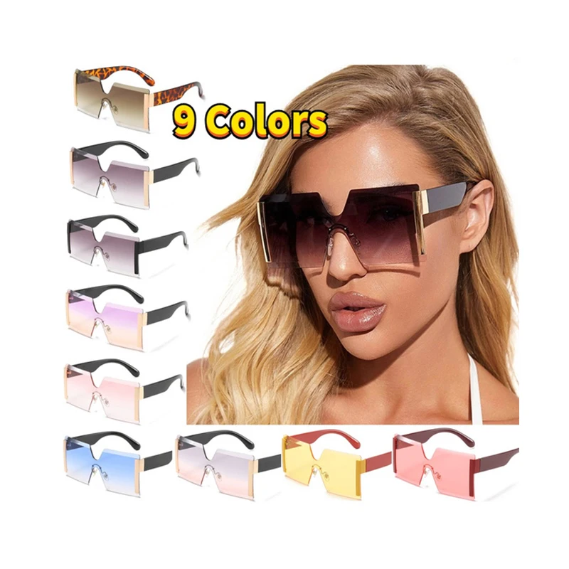 

Ladies Oversize Glasses Rimless Square Womens Oversized Sunglasses Sun Glasses Lunettes De Soleil Femme 2021