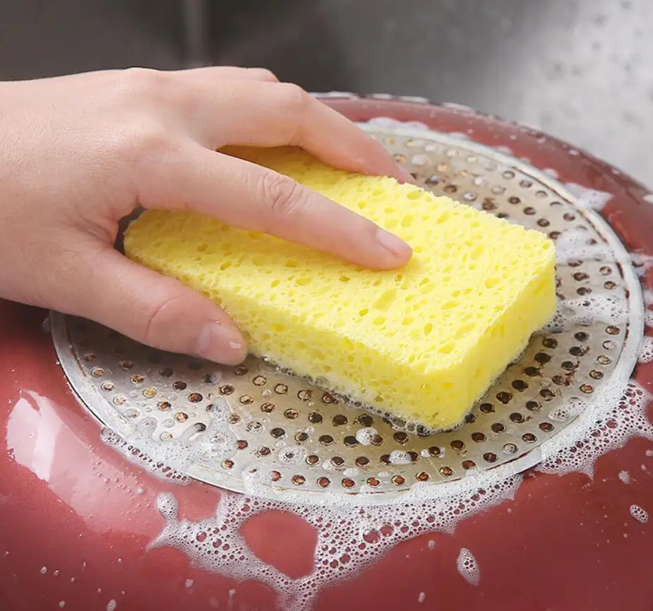

Good Quality Soft Non-Scratch Kitchen Cellulose Dishwashing Sponge Wood Pulp Cellulose Scrub Sponge Pads for Pot Pans