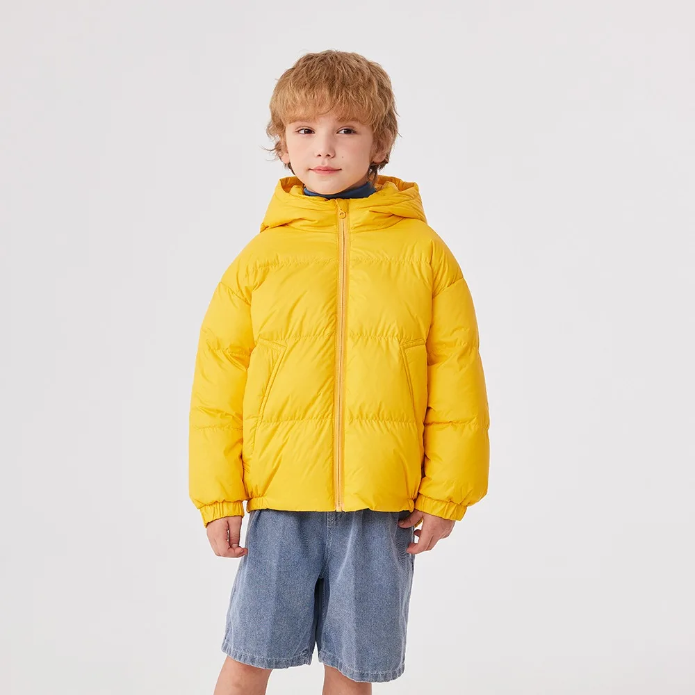 Wholesale custom children's down jacket puffer down bubble coat unisex warm light soft for kids