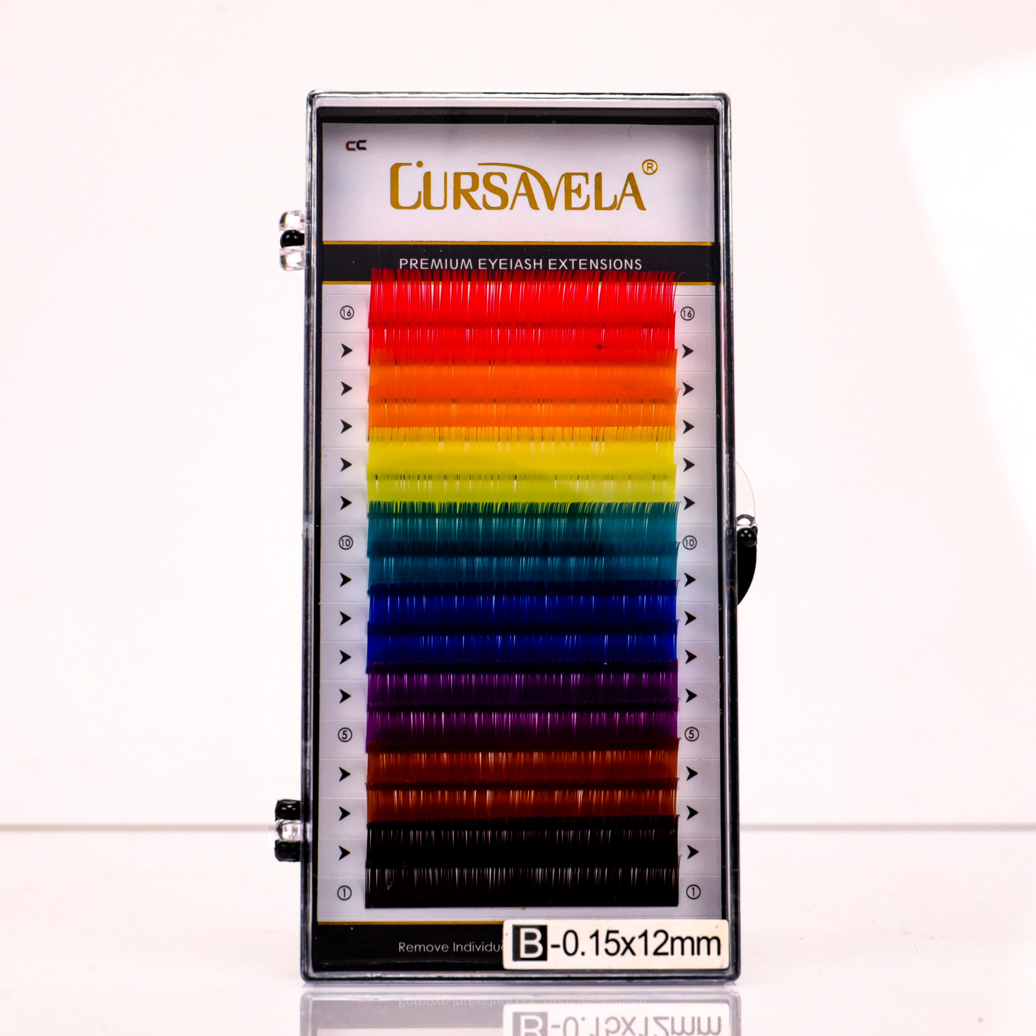 

CATCAT Handmade Individual 16 rows Own Brand Rainbow Color Lashes Extension Eyelash Single Lash Colorful Makeup Studio Supply