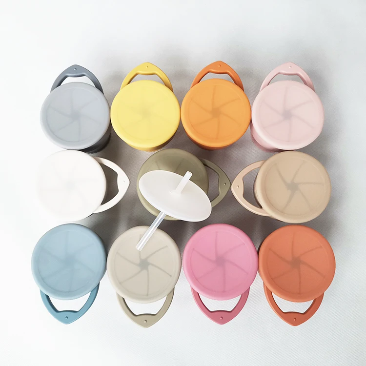 

Toddler Silicone Folding Baby Snack Cup With Lid, 11 colors