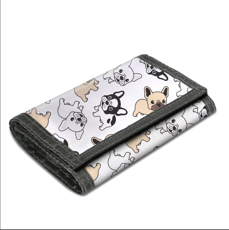 

2022 New Design Custom Cartoon Dog Pattern Super Thin Compact Zipper Money Clip Mini Toddler Vendors Card Holder Wallet Purse