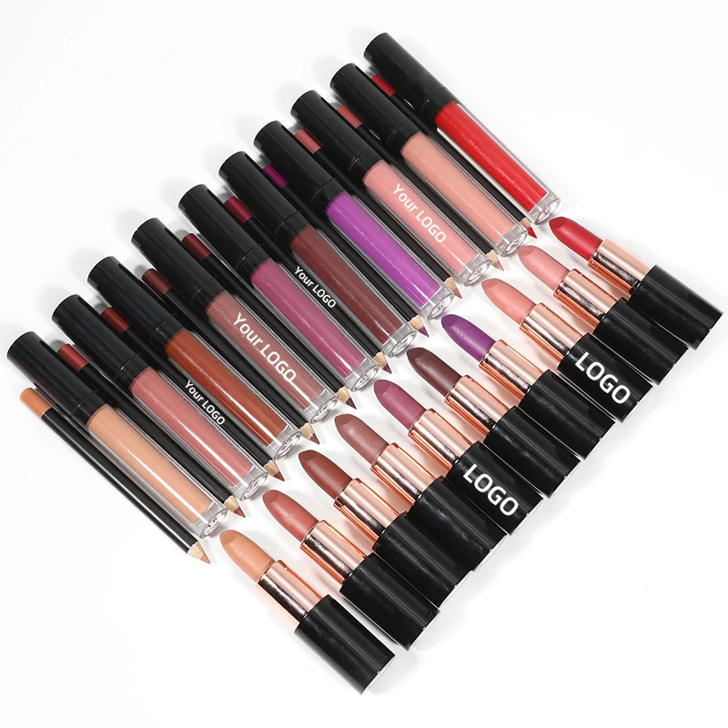 

OCHAIN Vegan cruelty free matte liquid lipstick with lip liner set no logo waterproof and long lasting lipstick lipliner kit