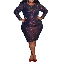 

Apparel Manufacturers Hot Plus Size Clothing Women Long Sleeve Sequin Dress