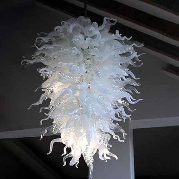 

Royal Europe House Decor White Clear Mouth Blown Glass Chandelier, Customized