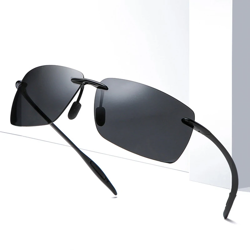 Glazzy Super Light 12.6g Flexible TR90 Memory Frame Special Rimless Sun Glasses Fishing Driving Polarized Sunglasses