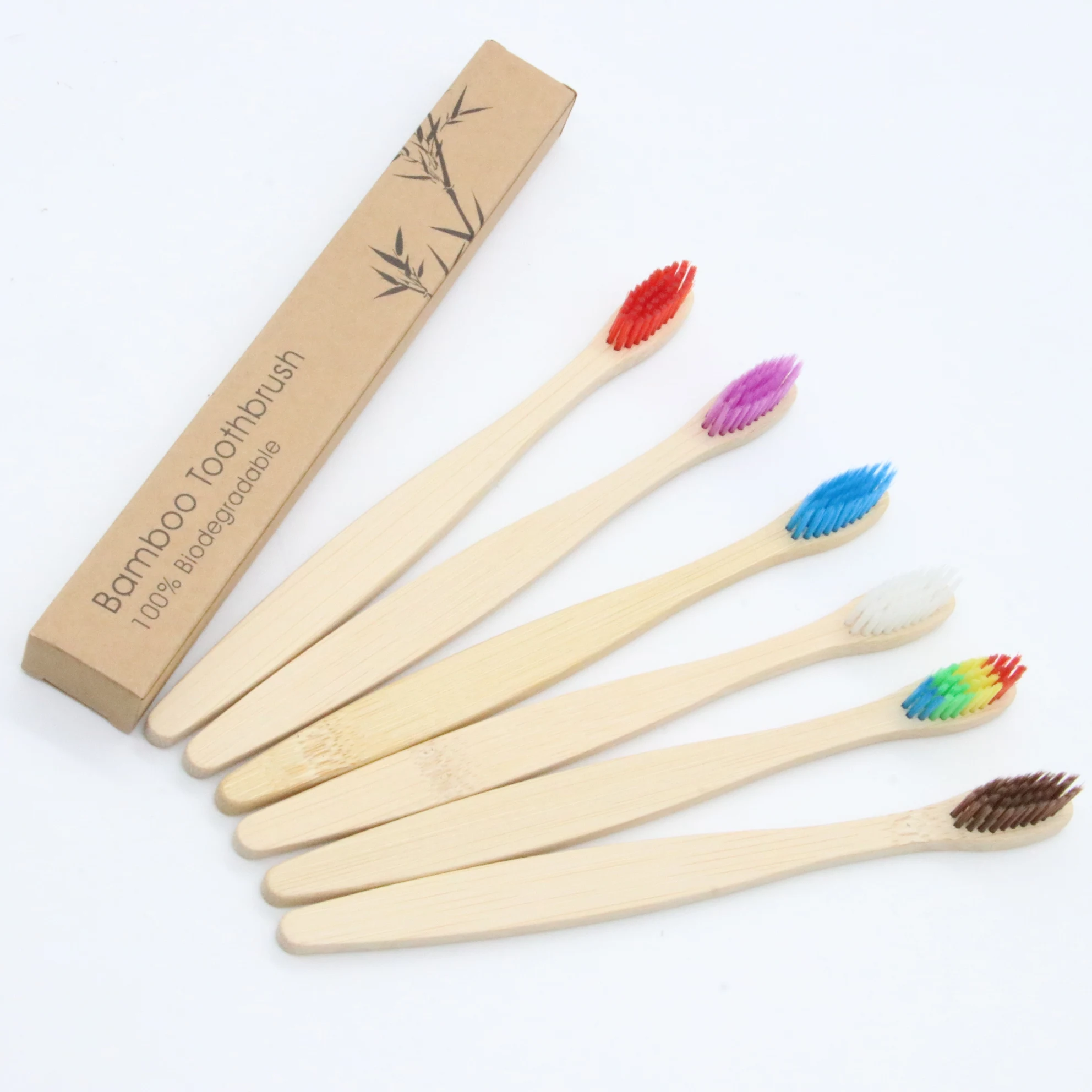 

100% Natural Biodegradable Organic Eco Friendly Bamboo Toothbrush With Logo Hotel