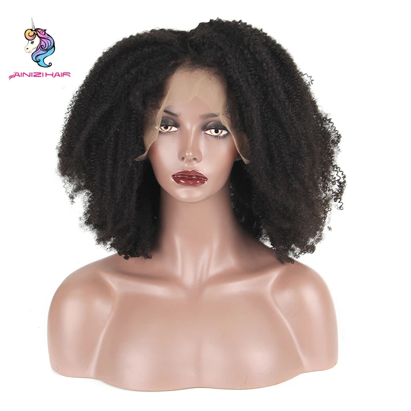ainizi Synthetic wigs kinky curly lace front wigs wholesale twisted braided cheap afro curly synthetic wigs for black women