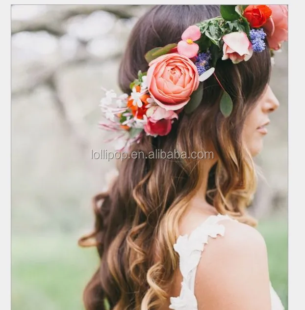 Women Flower Girl Wedding Bride Party Hair Headband Crown Prop Garland 