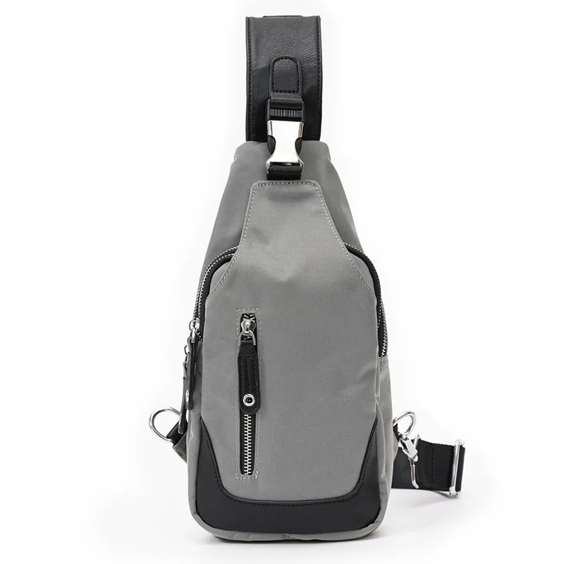 

2021 new Nylon high quality trend man cross body shoulder bag, Black.gray