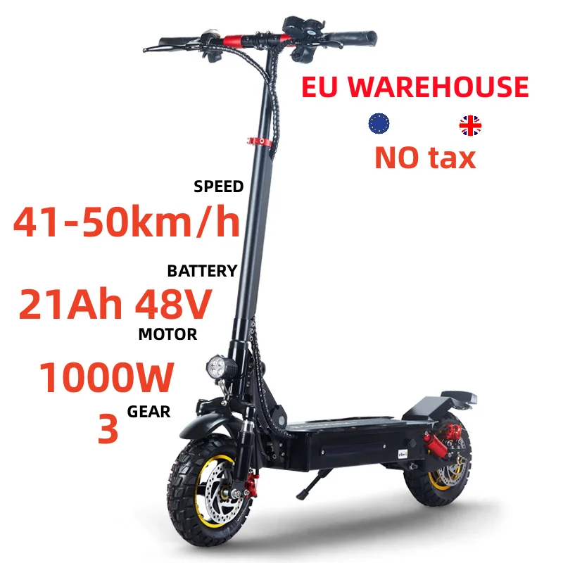 

Geofought X1 2 wheels off road foldable EU warehouse 10inch 48V 21ah 41-50km/h 1000W electric scooter for adult with dual motor
