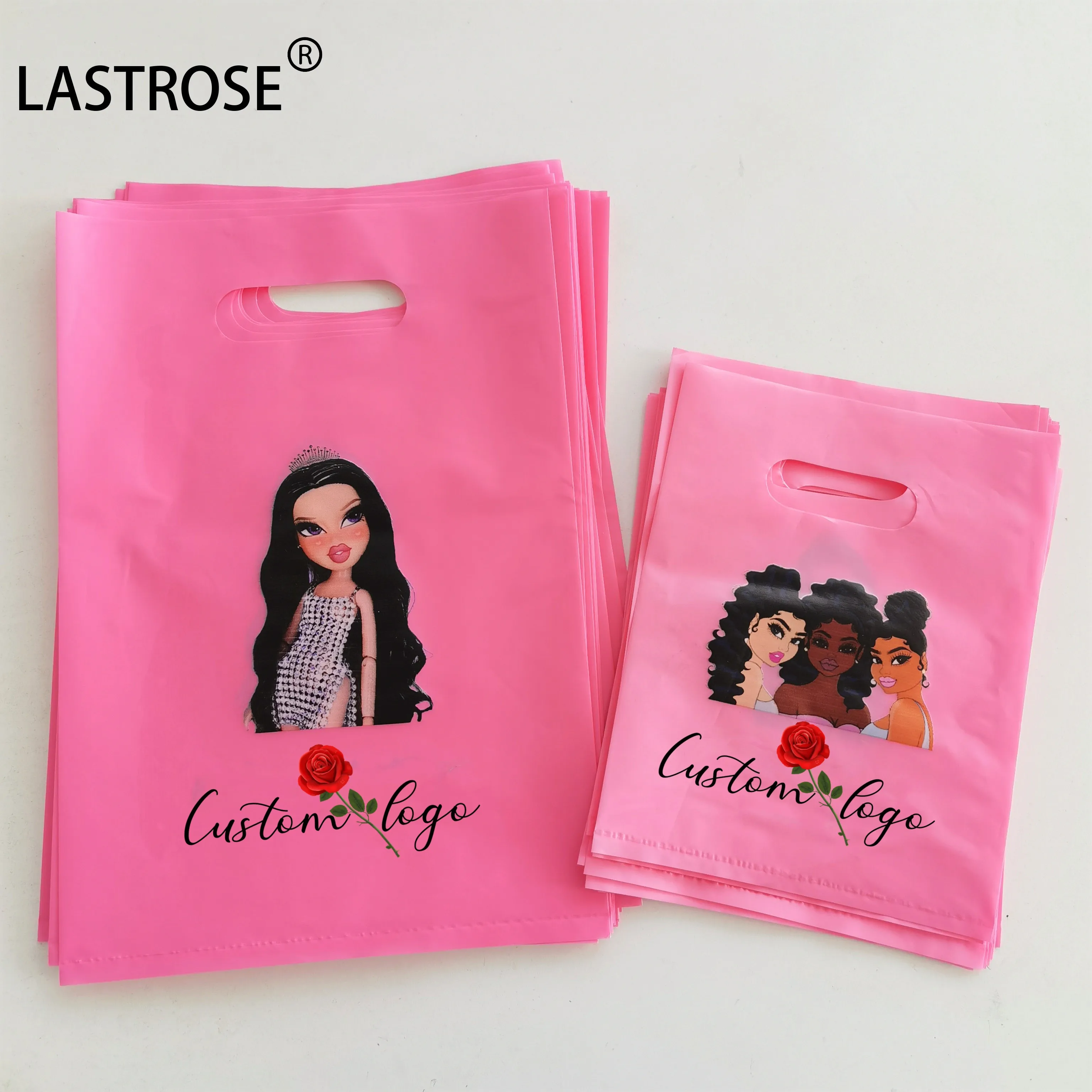 

new plastic hand bag wholesale private label shopping gift plastic bag OEM eyelashes plastic bags with logo