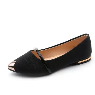 

HLS036 ladies luxury designer high quality china casual office flat shoes, Black, silver, gold