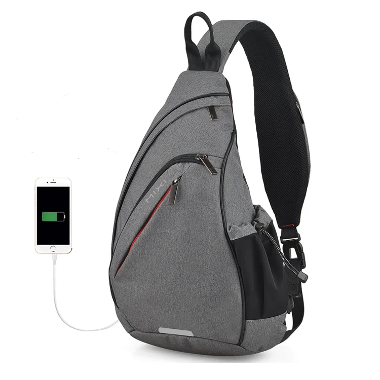 

Mixi lightweight casual crossbody sling shoulder bag man chest bags men with usb charging