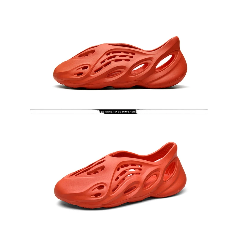 

2021 fashion summer yezzy foam runner yeezys color red sandals slides shoes men's outdoor water shoes beach slippers for ladies