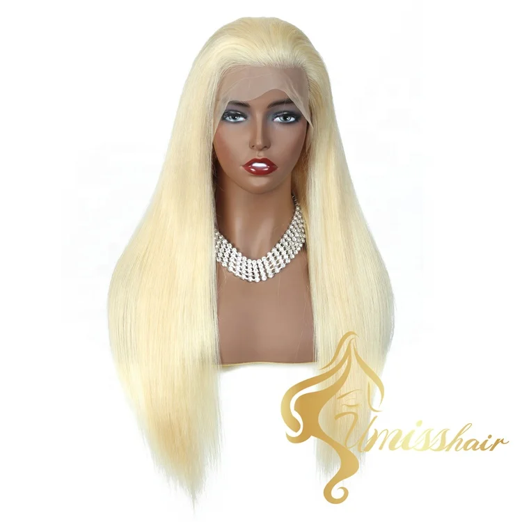 

Honey Blonde 613 HD Transparent Full Lace Wig, Cuticle Aligned Slavic Hair Straight Mink Brazilian Human Hair Lace Front Wig