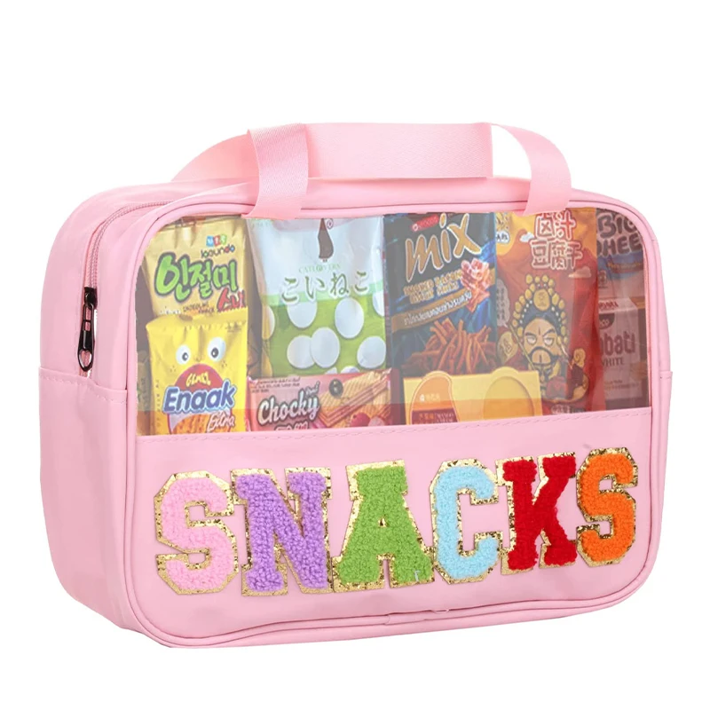 

RTS PVC Cosmetic Zipper Bags with Handle Pink Waterproof Travel Pouch