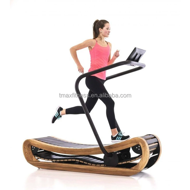 

TX- 154 Bodybuilding Machine Gym Equipment Wooden Manual Treadmills Wooden Curved Treadmill Runner 2021