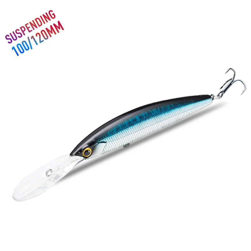 

Kingdom 9505 Long Lip Minnow Fishing Lure 120mm/20g Artififial Suspending Fishing Bait Counterweight Design Fishing Lure, 6 colors
