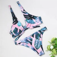 

Loss sale Clearance $1 $2 print leaf bikini swimwear in stock swimsuit
