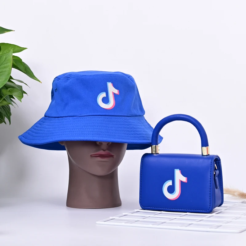 

Fashion Designer Tik Tok Printed Messenger Hand Bags Tiktok Bucket Hat And Purse Set Handbags For Women