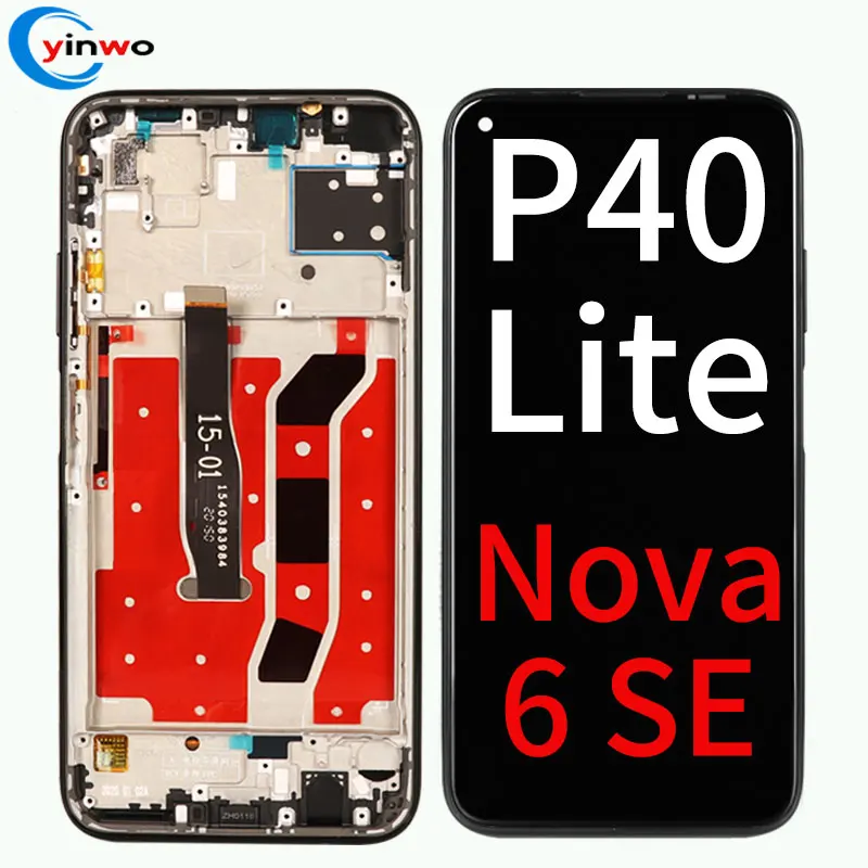 

Best Original With Frame Mobile Phone LCD Display Touch Screen For Huawei P40 Lite Nova 6 SE