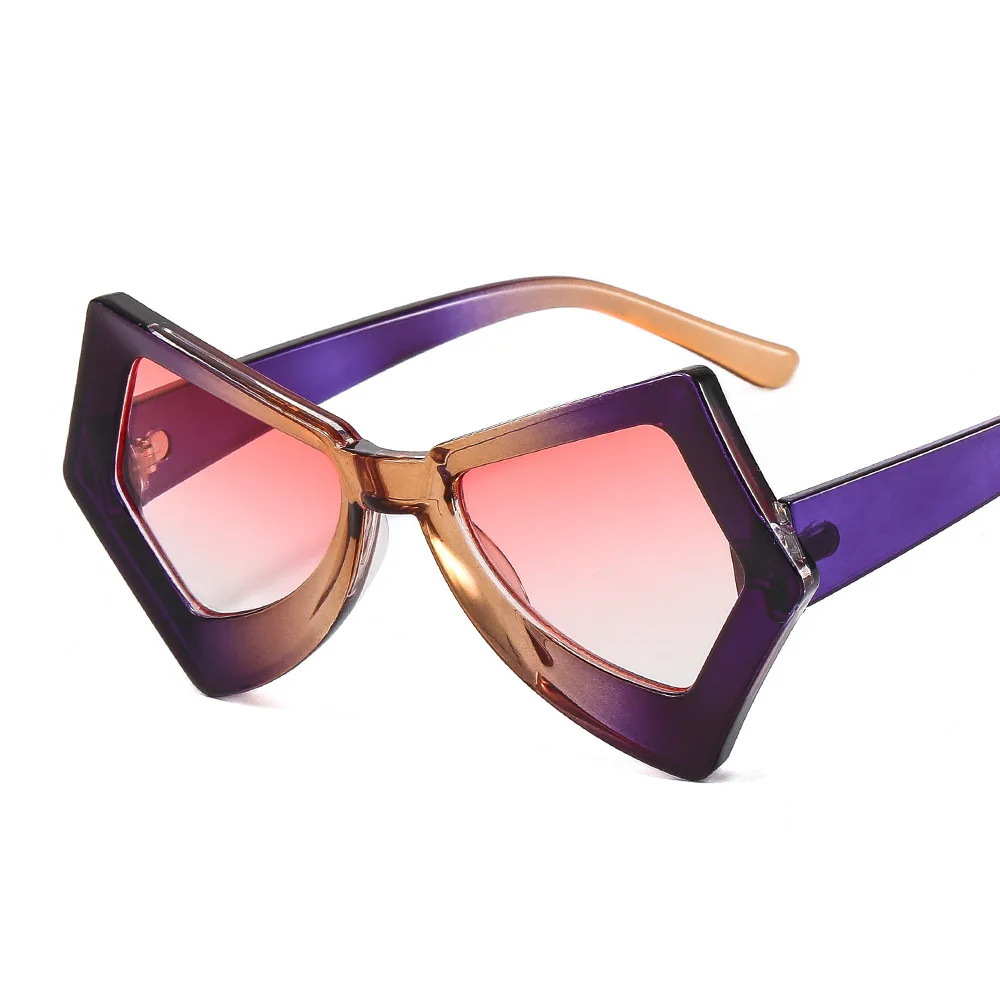 

2022 Luxury Brand Candy Color Irregular Women Sunglasses Fashion big frame Gradient Cat Eye oversized UV400 Shades