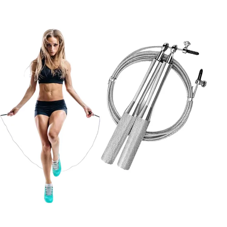 

Professional customization Aluminum black wire pp handles jump rope with bag exercise self-locking Skipping Rope pink jump rope, Black or more