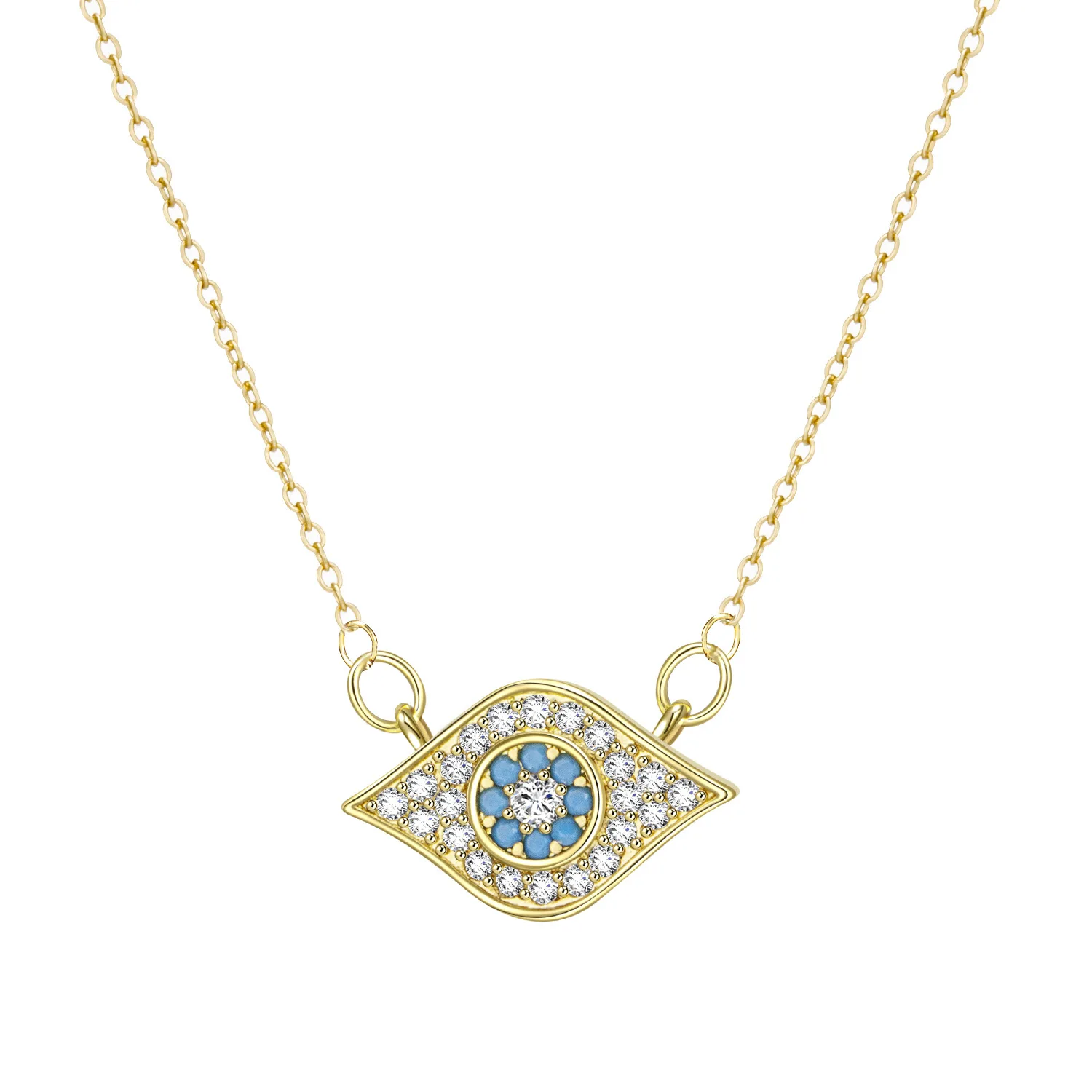 

2021 new exquisite devil eye lucky necklace blue eyes zircon necklace for women