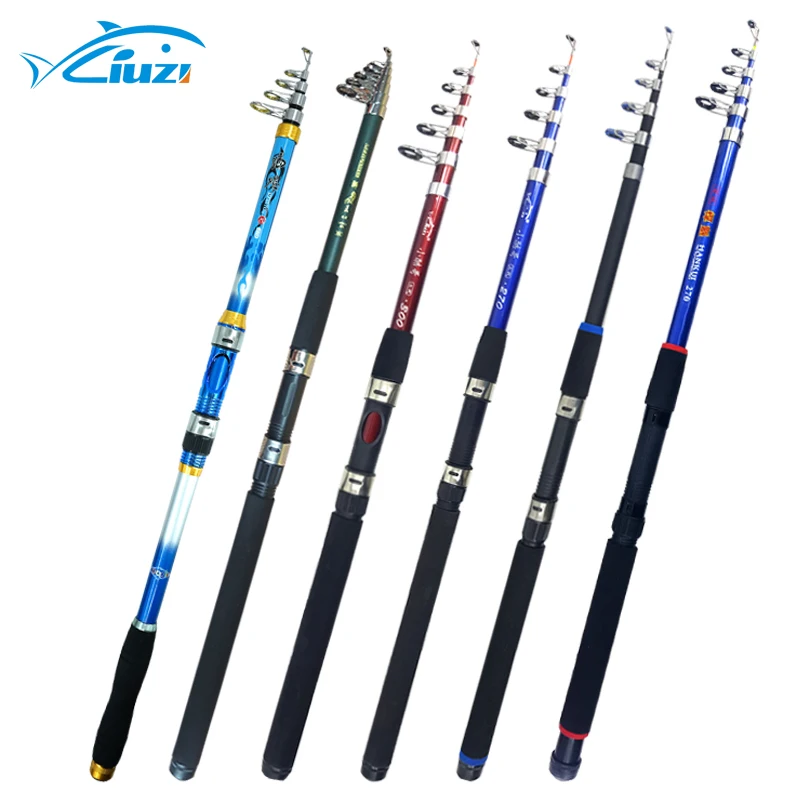 

Glass fiber telescopic brine fishing rod, Multicolor