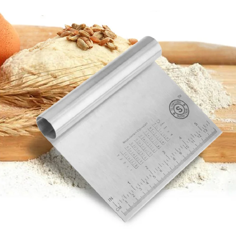 

Stainless Steel Dough Scraper with Scale Baking Tool Cake Scraper Knife Flour Scraper Multi-Functional Dough Cutter