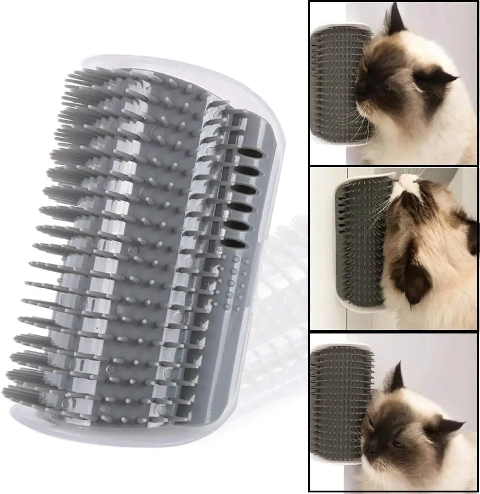 

Pet Products For Cats Brush Corner Cat Massage Self Groomer Comb Brush With Catnip Cat rubs the face with a tickling comb