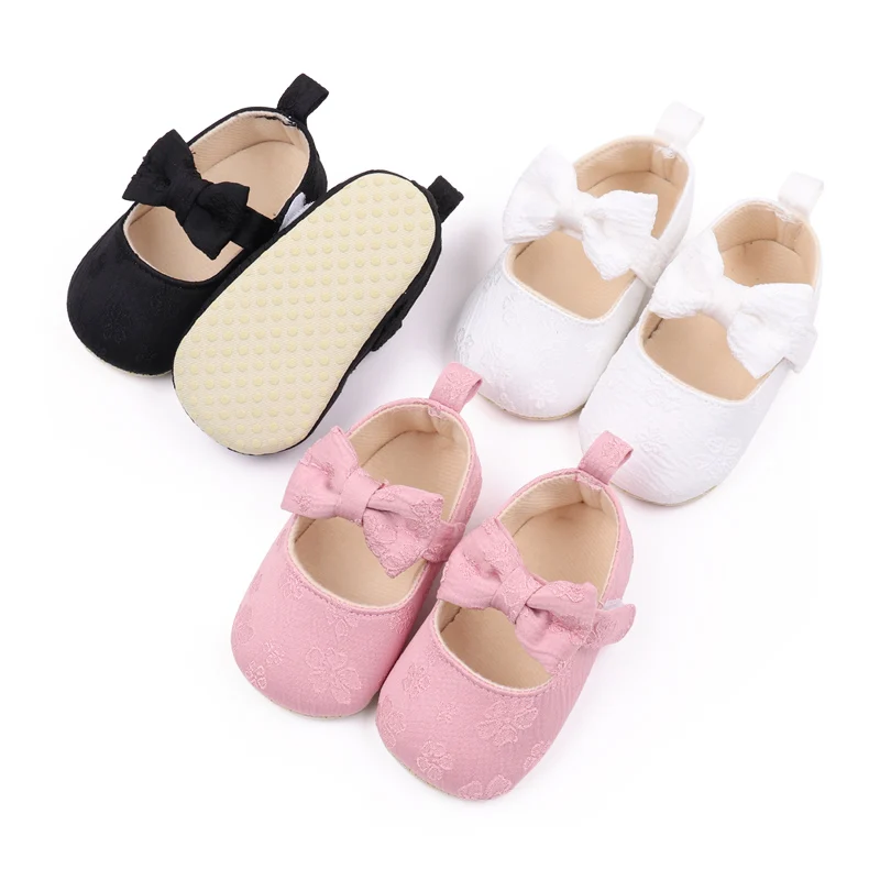 

Baby Girls Shoes Little Super Soft Cotton Princess Bow Knot Infant Shoes 2023