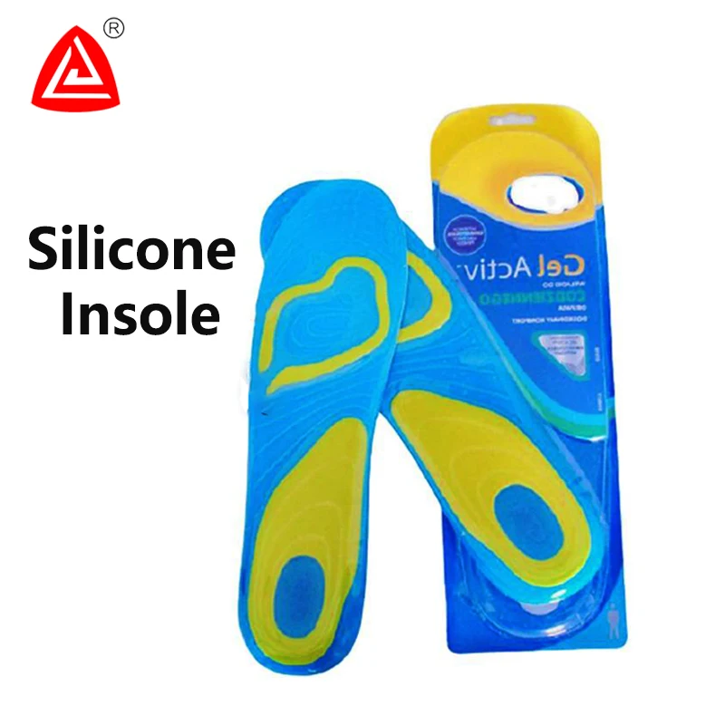 

New Arrival Soft Silica Gel Can Be Cut Unisex Shock Absorbent Perspiration Breathable Deodorant Gel Silicone Insole, Blue