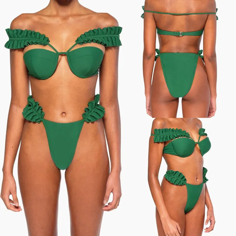 

new personalized flabbergasted strapless swimsuit 2021 beach swimsuit, As pictures