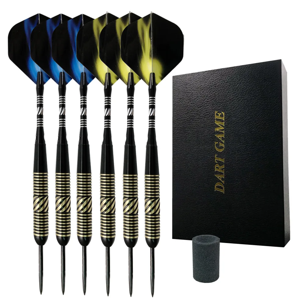 

6Pcs 23g Professional Darts Set Steel Tip Brass Barrel Shaft Aluminum PET Dart Training