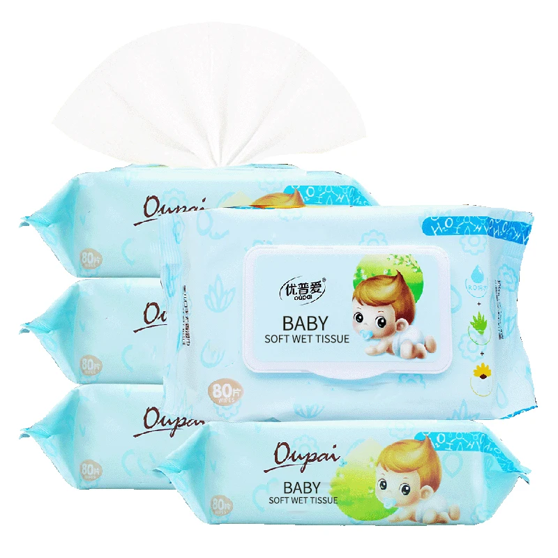 

Non-woven Fabric RO Pure Water 80pcs Wholesale Baby Tender Wipes