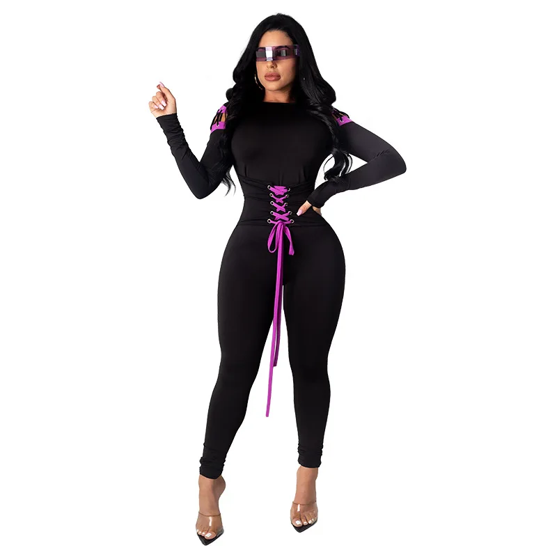 

2021 New Arrivals in stock Wholesale women sexy long sleeve fashion ladies jumpsuit