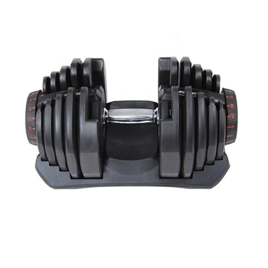 

2021 Hot sale adjustable dumbbells 90lbs, Red+black / yellow+black / purple+black